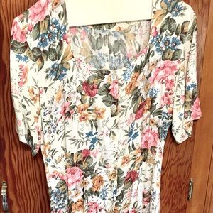 Vintage cream floral maxi dress